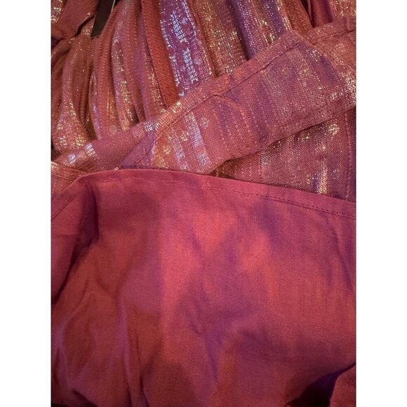 Lulus Dress Women XS Purple Magenta Charlize Metallic Striped Halter Midi NWT - Picture 13 of 15